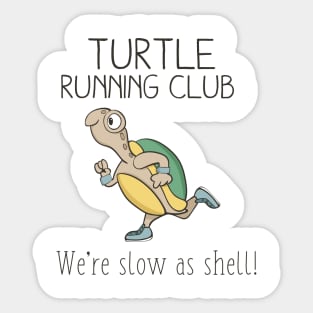 Turtle Running Club, Funny Turtle Running Sticker